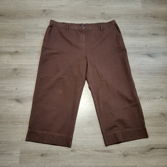 Eileen Fisher Chocolate Wide Leg Pants - Picture 3 of 8